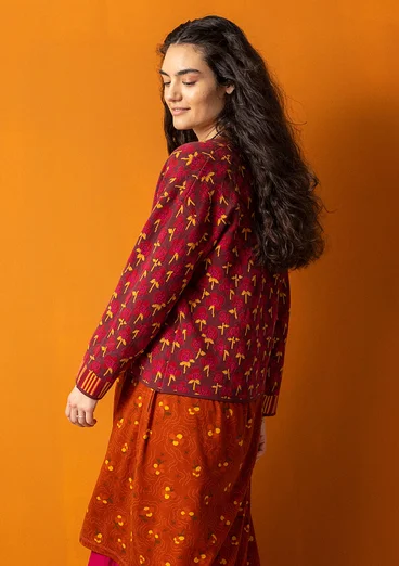 Kofta "Andes" i ekologisk/återvunnen bomull - aubergine