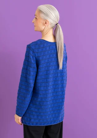 Bästiströja ”Celia” i återvunnen bomull - lupin/mörk indigo