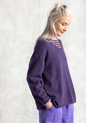 Nepströja i lammullsmix - björnbär/melange