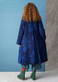 Vävd kappa "Marabel" i ull/polyester - mörk indigo