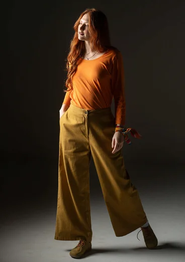 Vävd byxa i ekologisk bomull - kamel